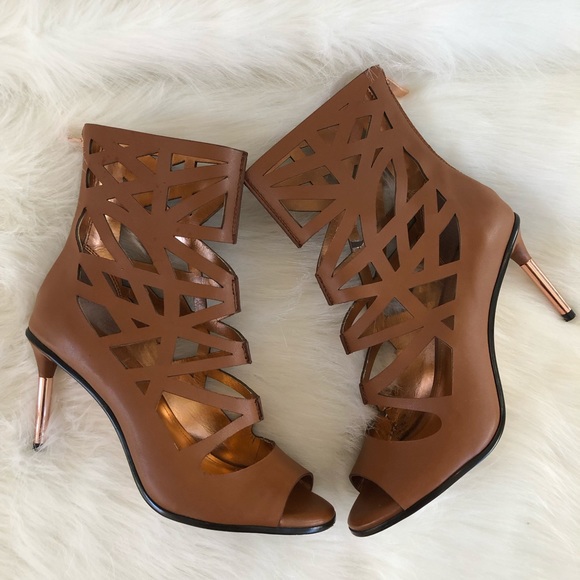 BCBGeneration Shoes - BCBGENERATION brown cut out ankle bootie heels